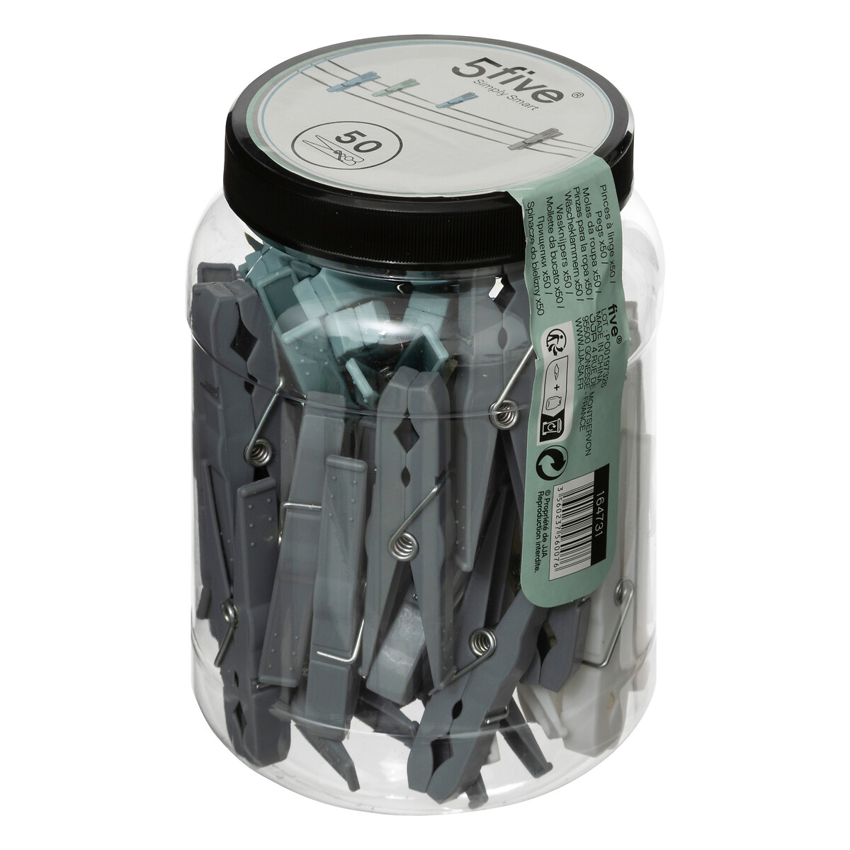 Lot de 50 pinces à linge en plastique 