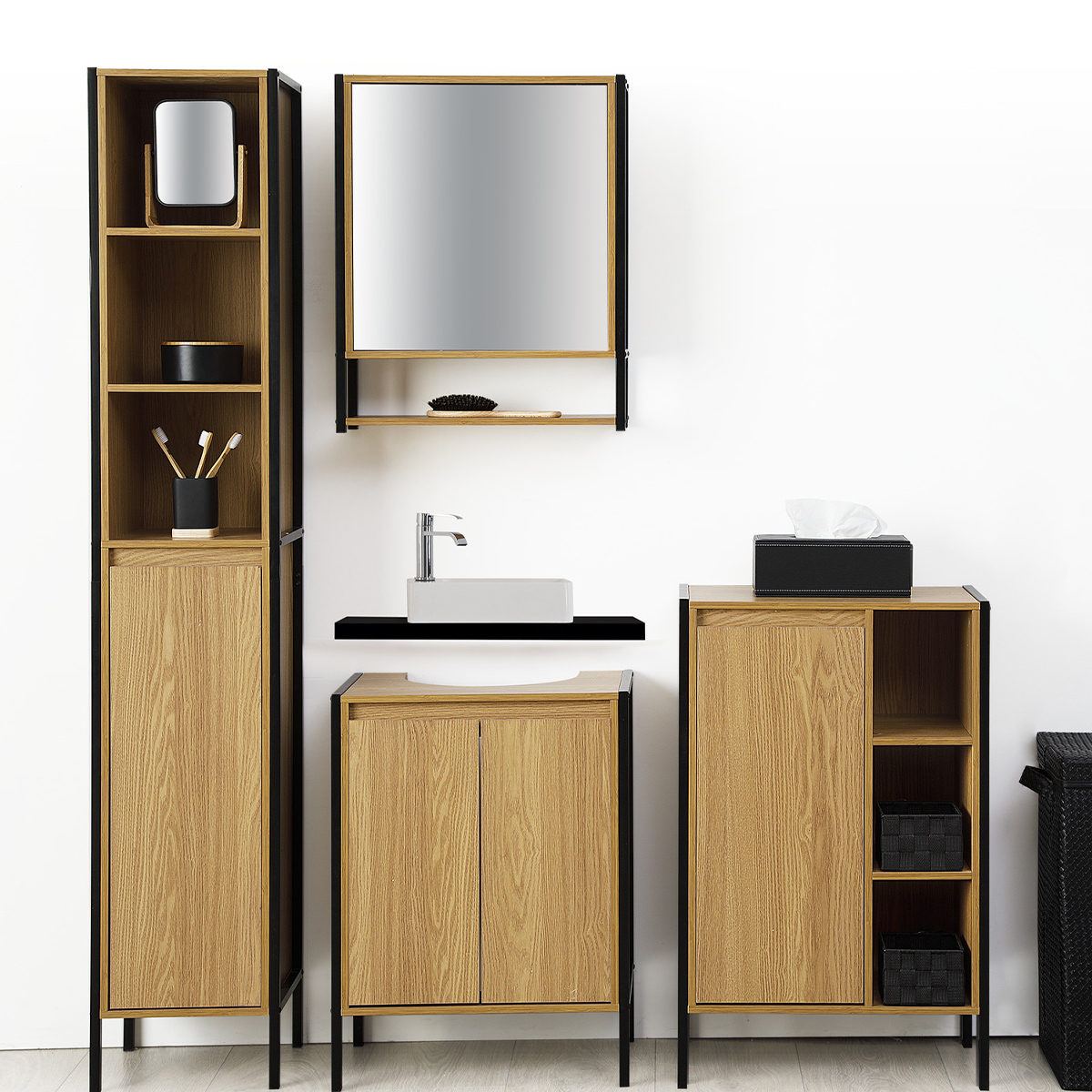 Pot à brosses à dents, noir Tribecart