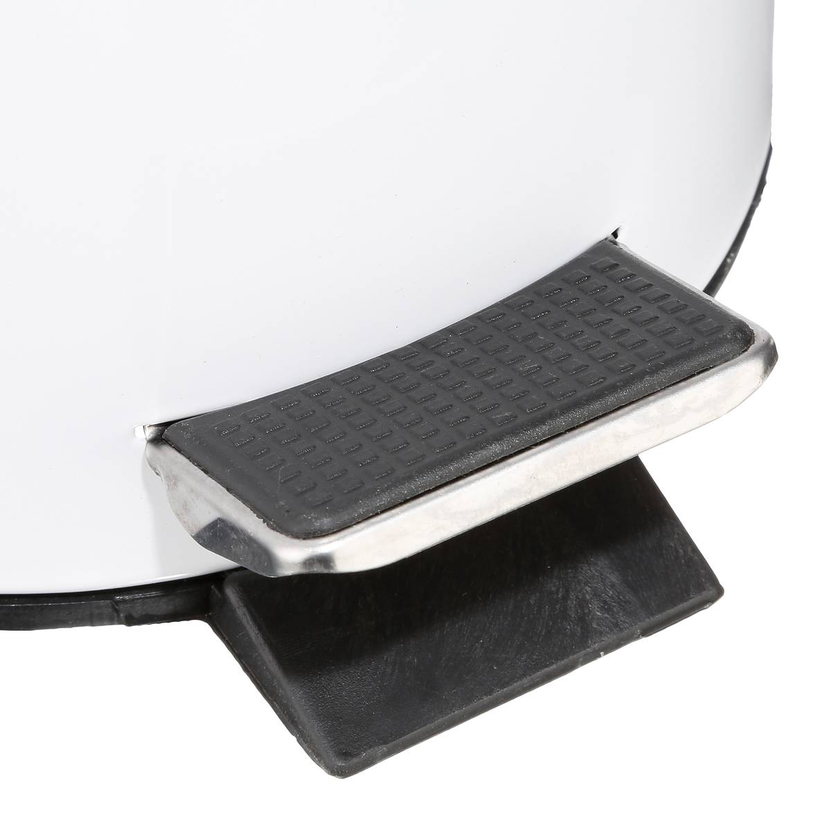 Poubelle ronde métal 3l, blanc Colorama