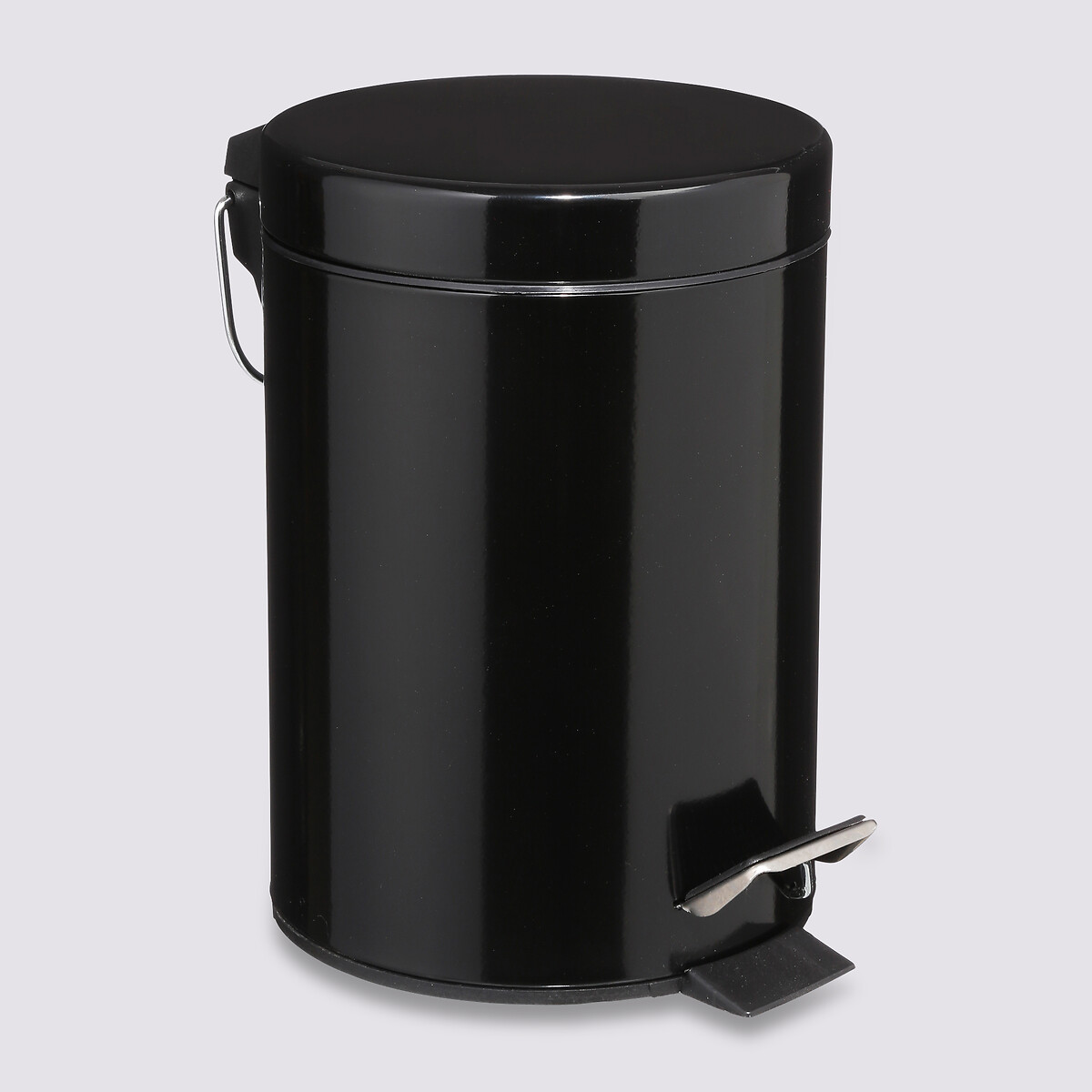Poubelle ronde métal 3l, noir Colorama