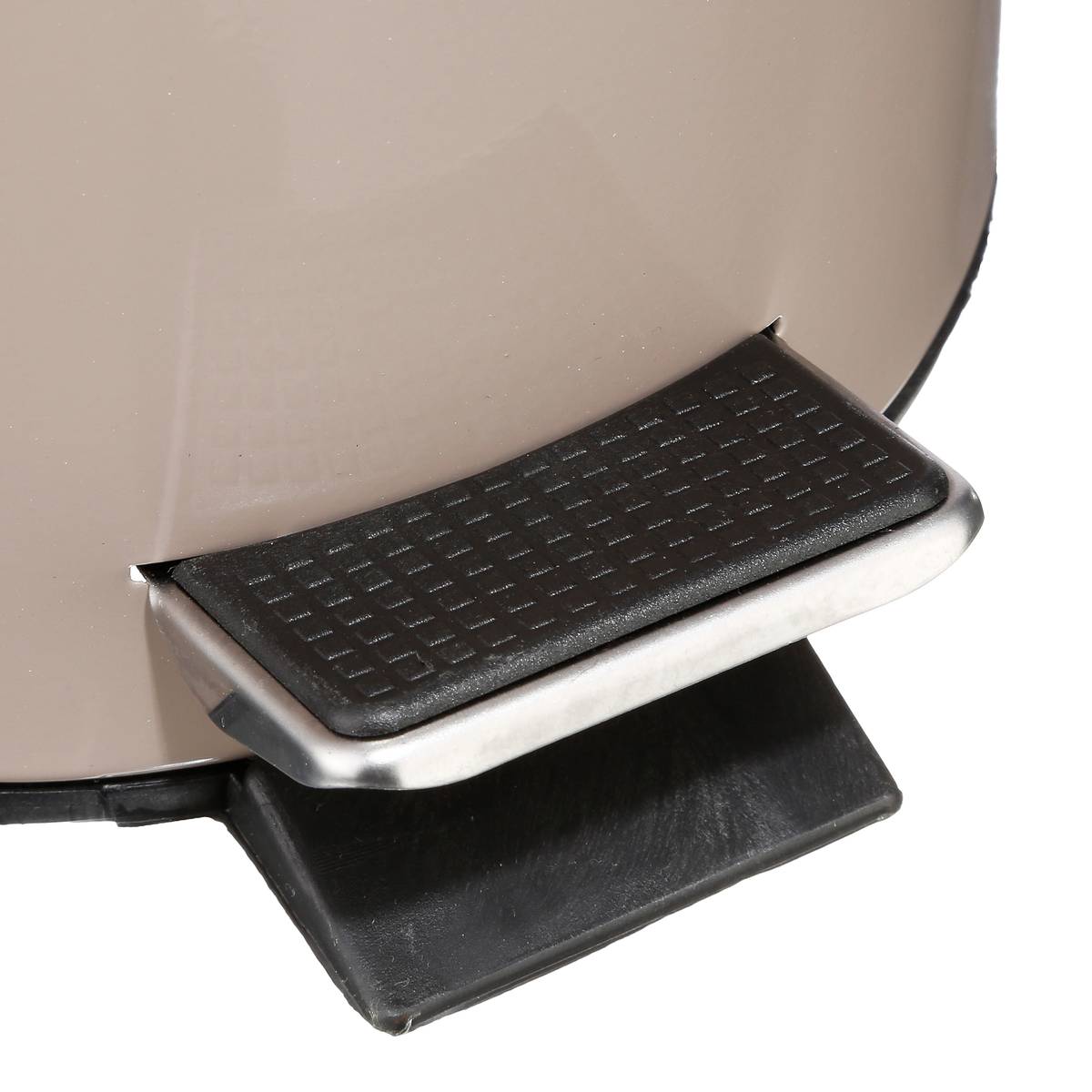Poubelle ronde métal 3l, taupe Colorama