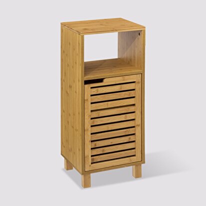 Meuble colonne 1 porte, bambou Sicela