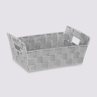 Panier de rangement bisauté, gris Lise