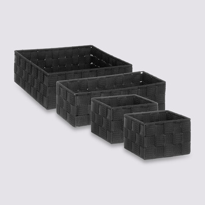 4 paniers bisauté, noir Lise