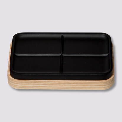 Porte-savon, noir Naturéo