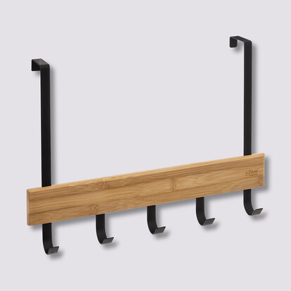 Patères accroches portes, noir Naturéo