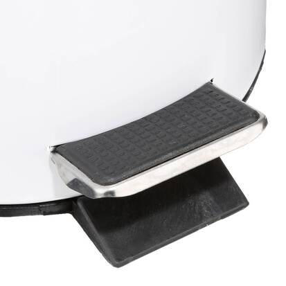 Poubelle ronde métal 3l, blanc Colorama