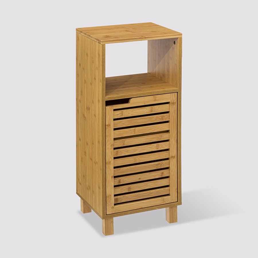 Meuble colonne 1 porte, bambou Sicela