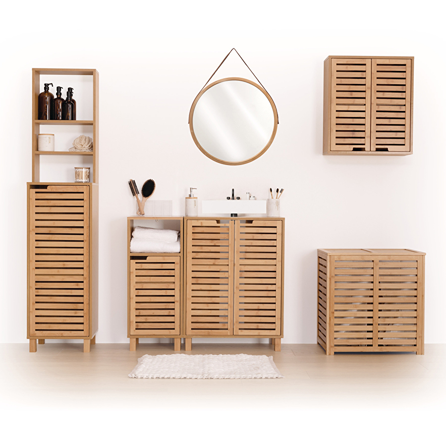 Meuble bas sous lavabo, bambou Sicela