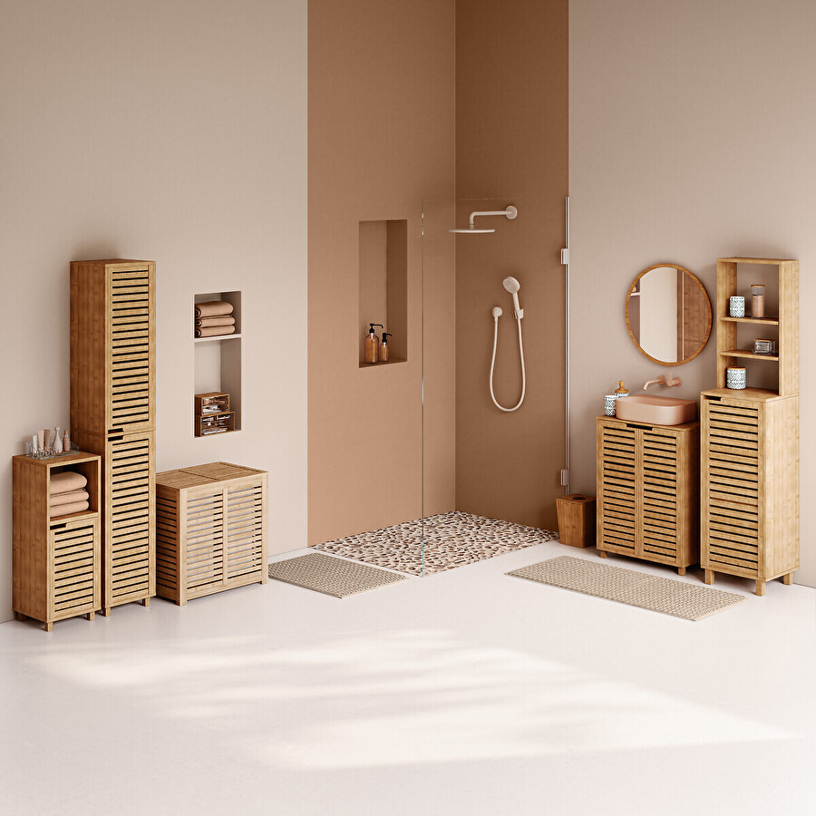 Meuble bas sous lavabo, bambou Sicela