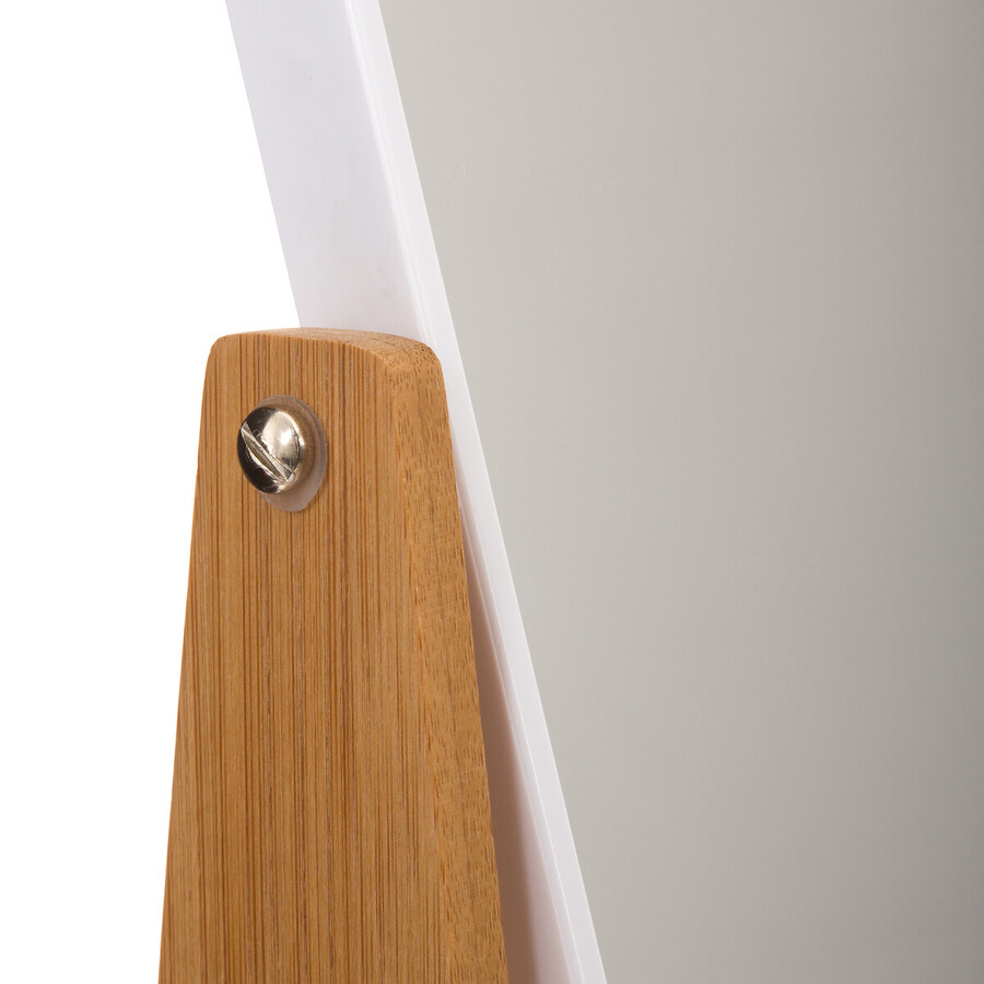 Miroir 16x22 cm bambou, blanc Naturéo