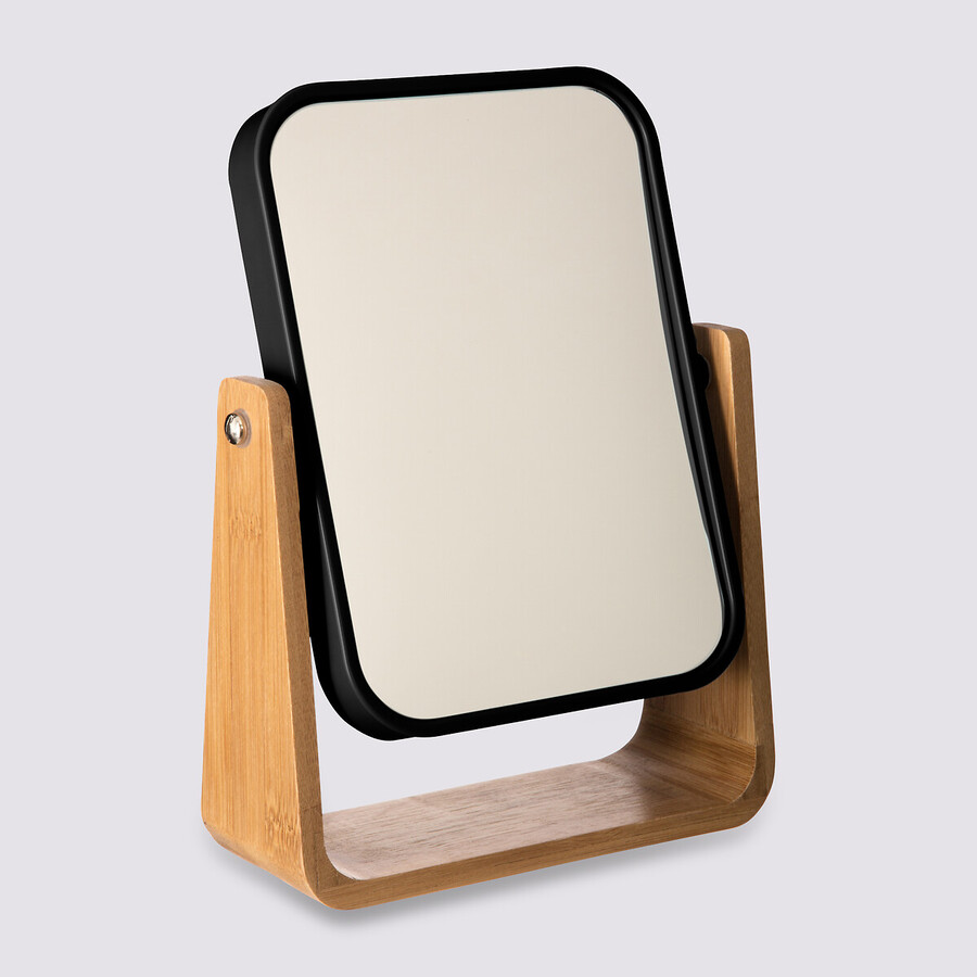 Miroir 16x22 cm bambou, noir Naturéo