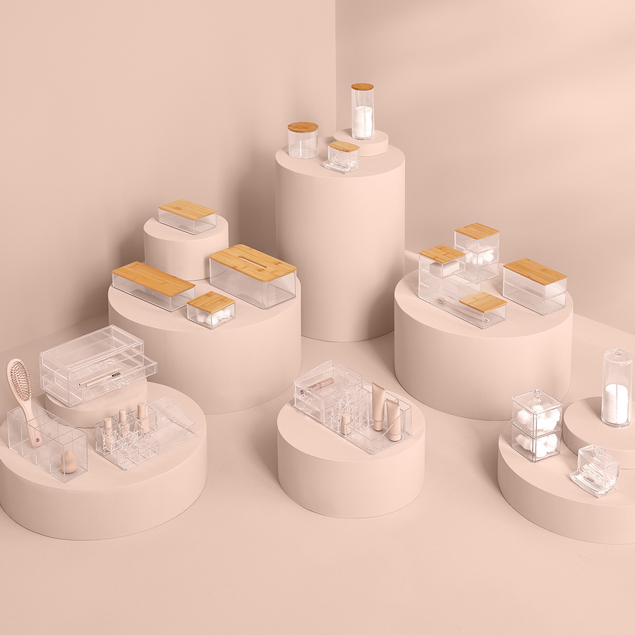 Organiseur 14 compartiments, transparent Selena