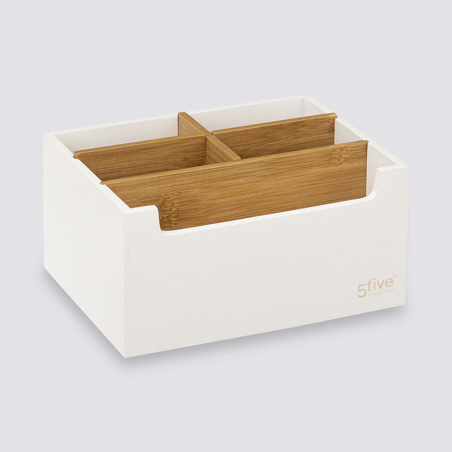 Organiseur 5 compartiments, blanc Naturéo