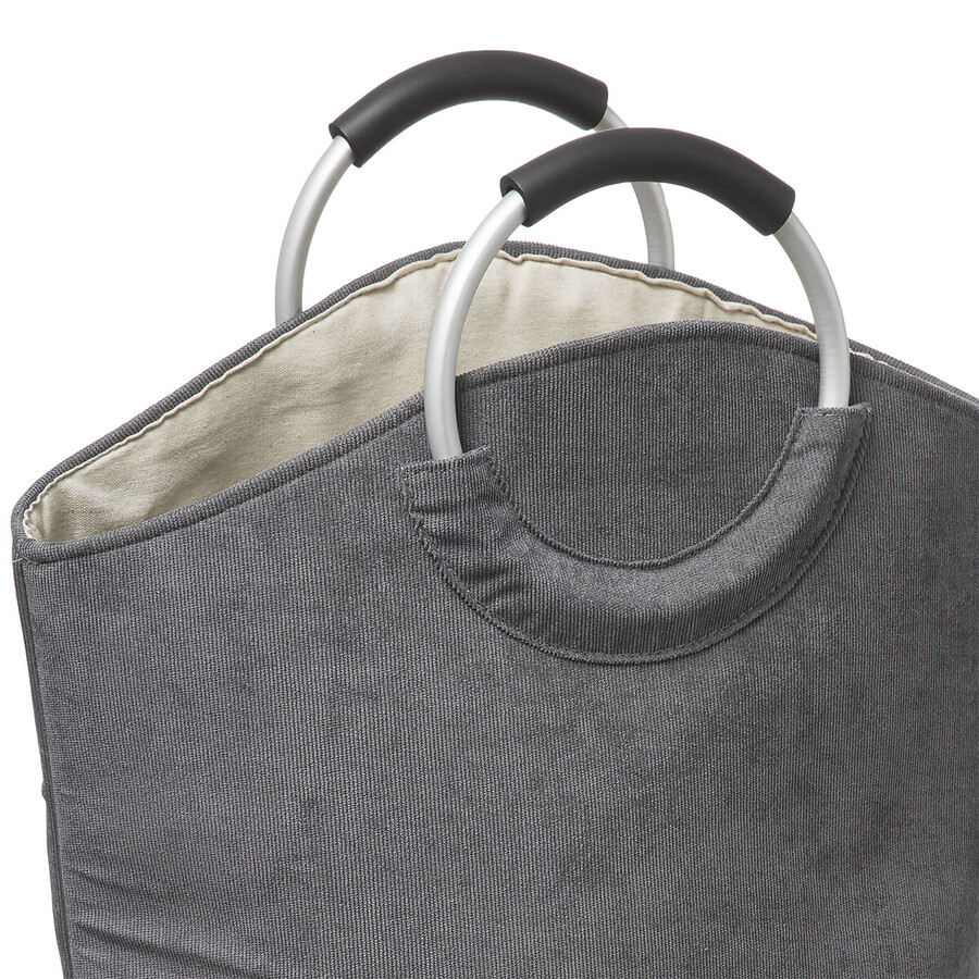 Panier à linge velours, gris anthracite Trio