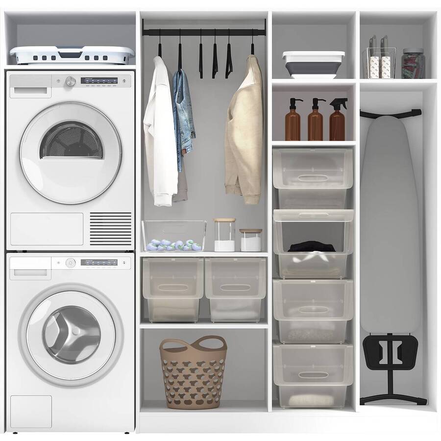 Corbeille à linge pliable 45l - gris, blanc Hugger