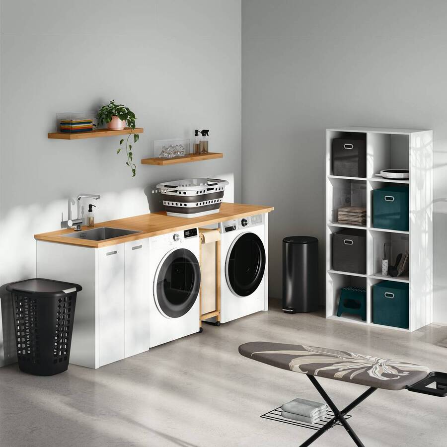 Corbeille à linge pliable 45l - gris, blanc Hugger