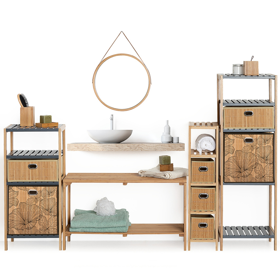 Panier 31x31cm, latte bambou Blackflora