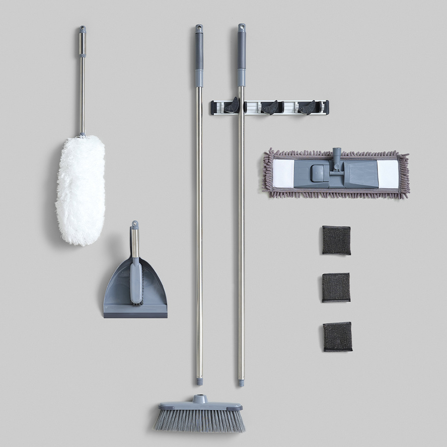 Ensemble pelle/balayette, gris Silver & clean