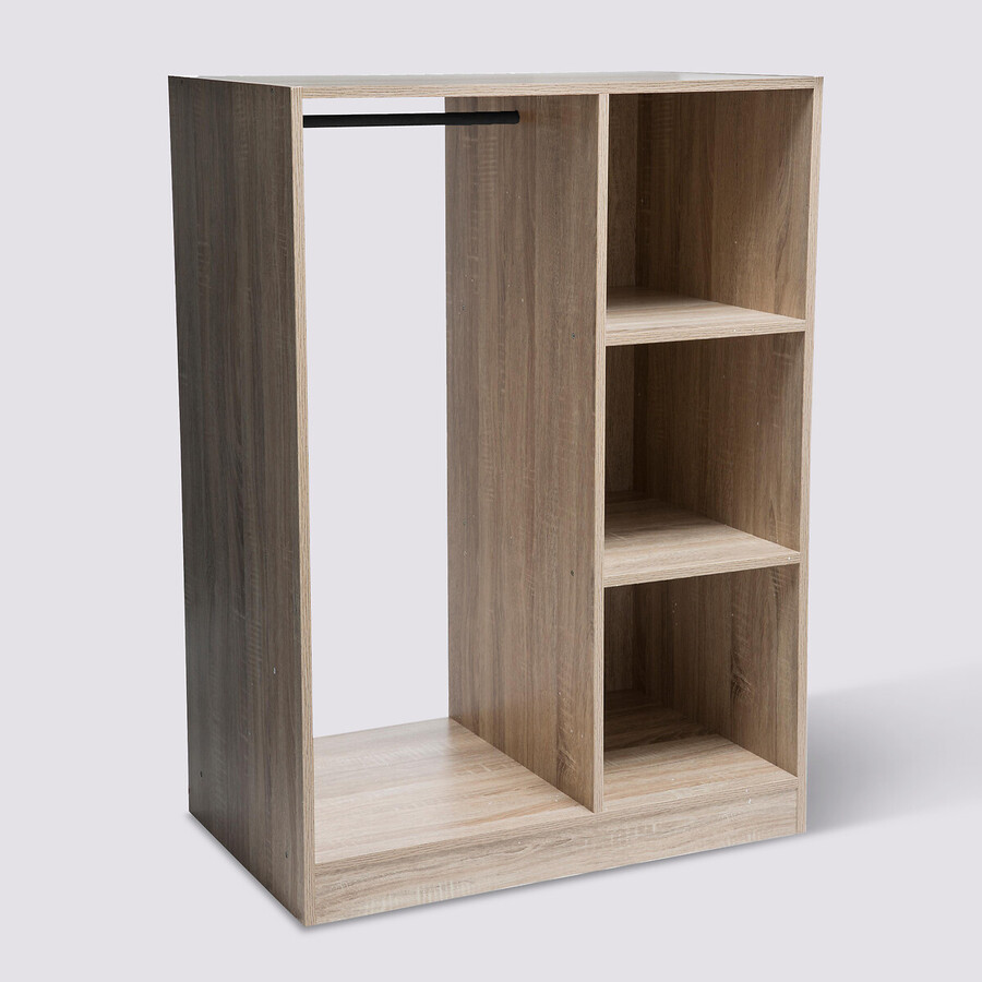 Armoire dressing penderie, effet chêne naturel Mix'n modul