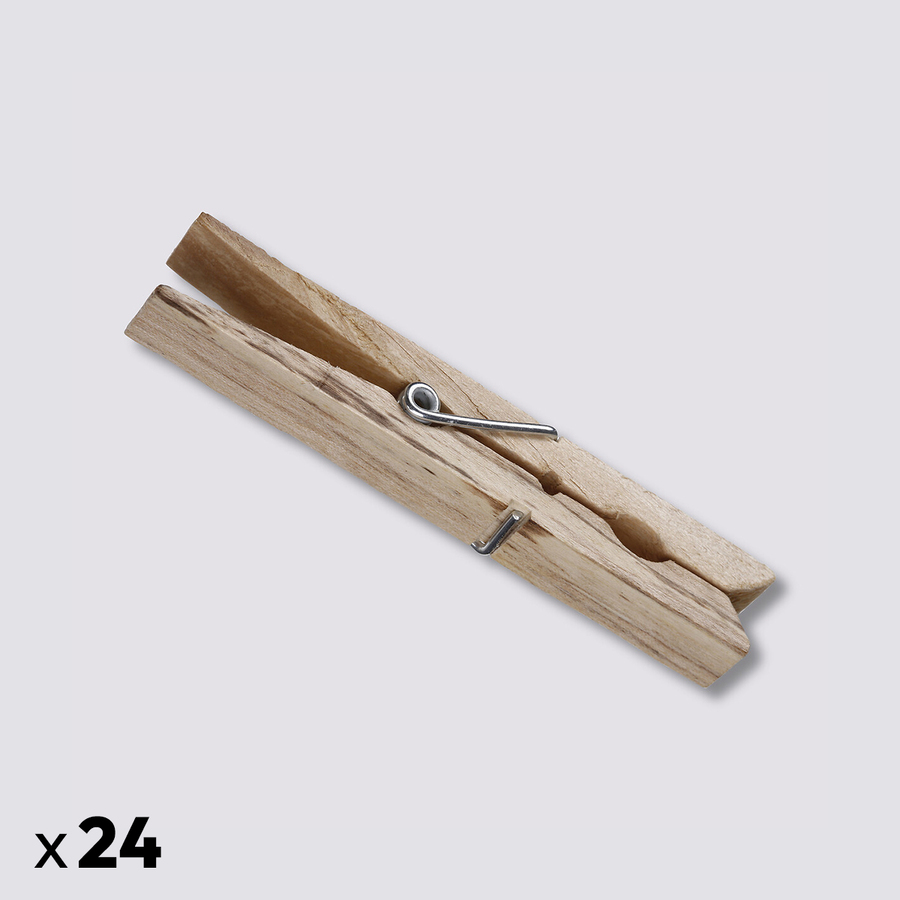 Lot de 24 pinces à linge en bois 
