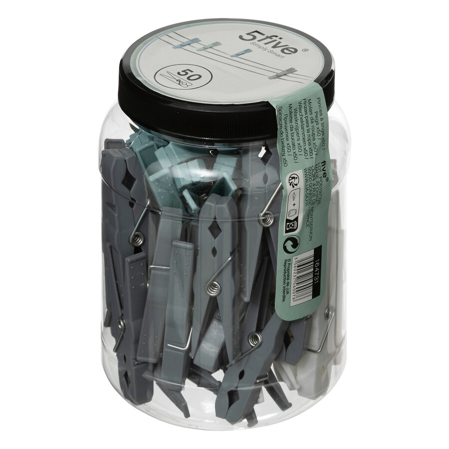 Lot de 50 pinces à linge en plastique 