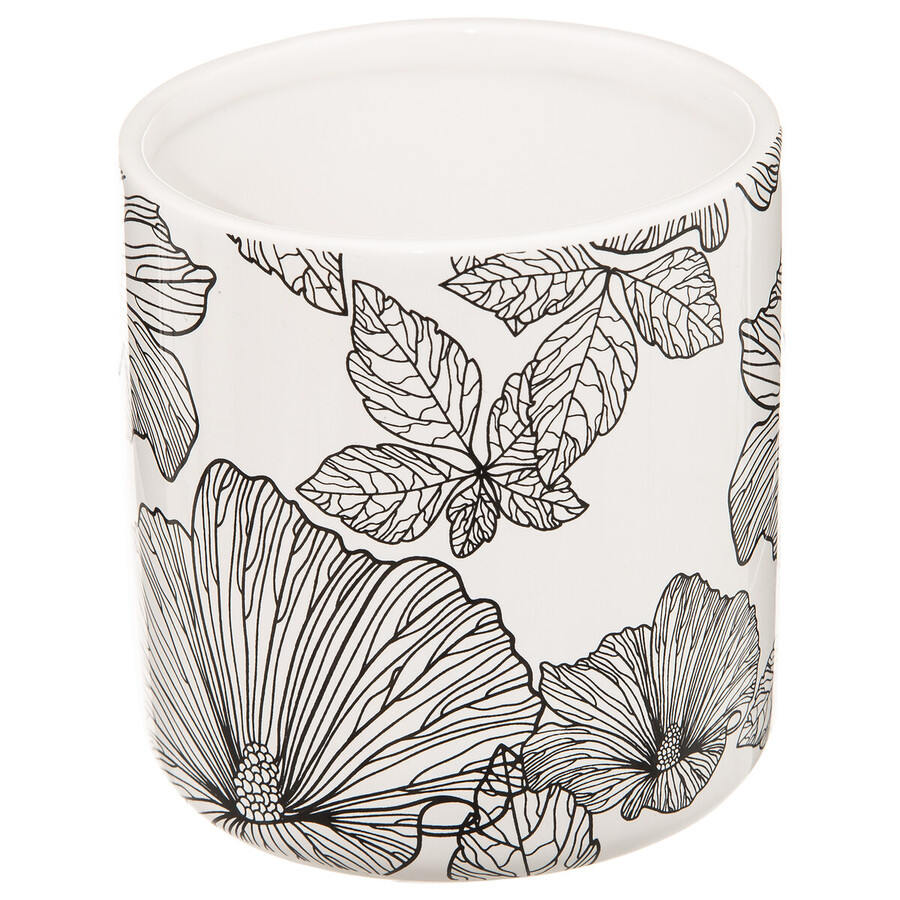 Pot à cotons, noir et blanc Blackflora