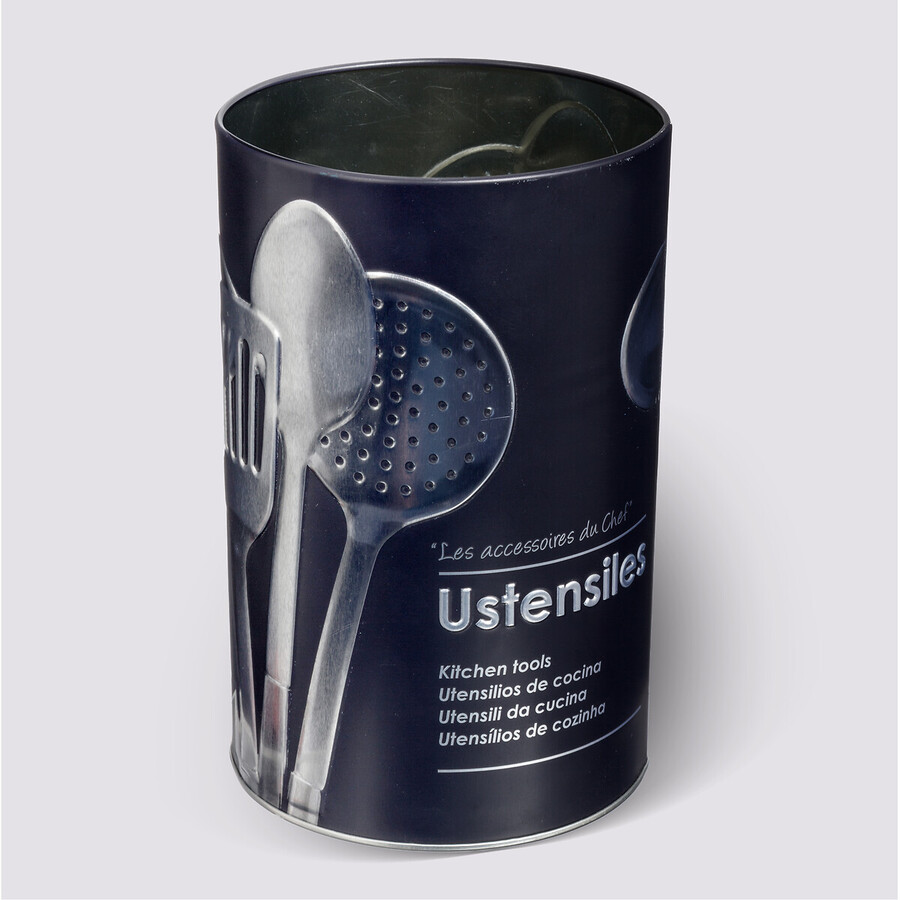Pot à ustensiles métal, noir Black edition