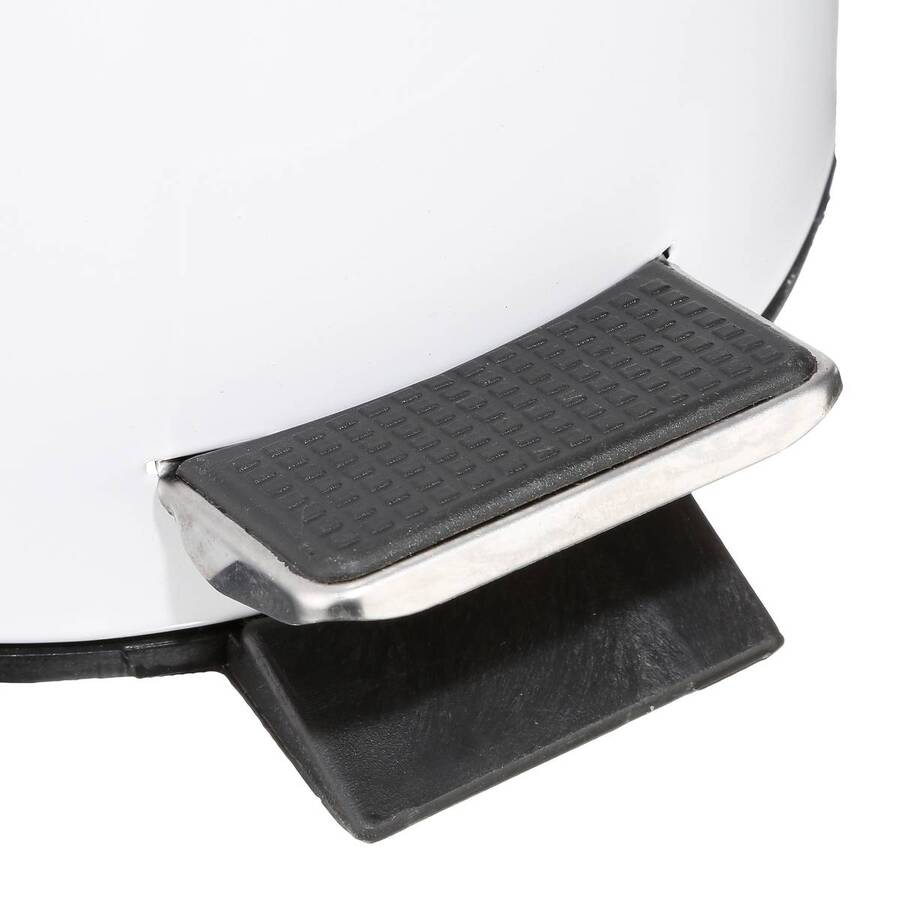Poubelle ronde métal 3l, blanc Colorama