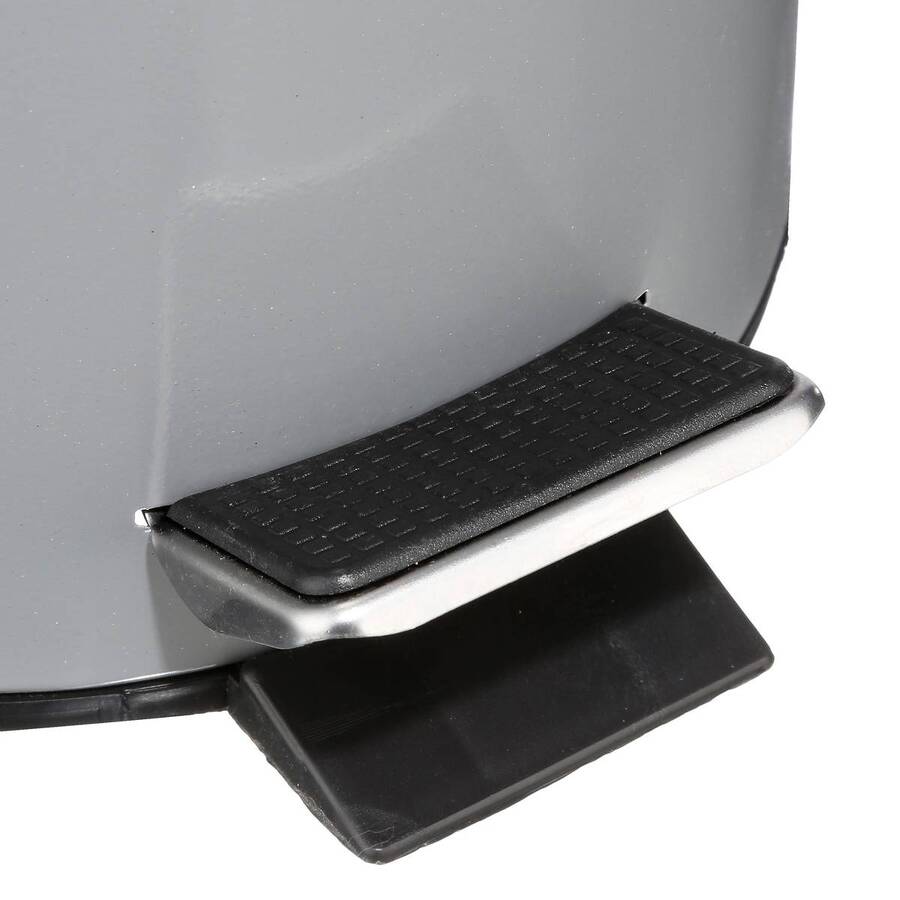 Poubelle ronde métal 3l, gris Colorama