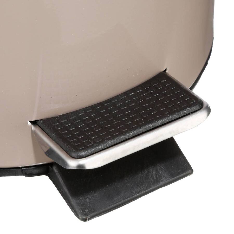 Poubelle ronde métal 3l, taupe Colorama