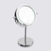 Miroir avec pied à led 19 cm, métal chromé 