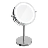 Miroir avec pied à led 19 cm, métal chromé 