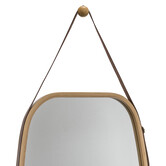 Miroir ovale lanière cuir 77x43cm