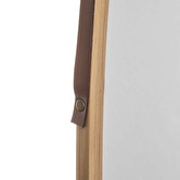 Miroir ovale lanière cuir 77x43cm