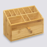 Organiseur 1 tiroir, lanière cuir Bambou