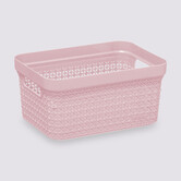 Panier en plastique 17l, rose Scandi
