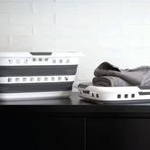 Corbeille à linge pliable 45l - gris, blanc Hugger