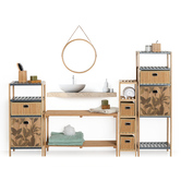 Panier 31x31cm, latte bambou motif Mix'n modul