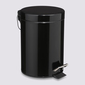 Poubelle ronde métal 3l, noir Colorama